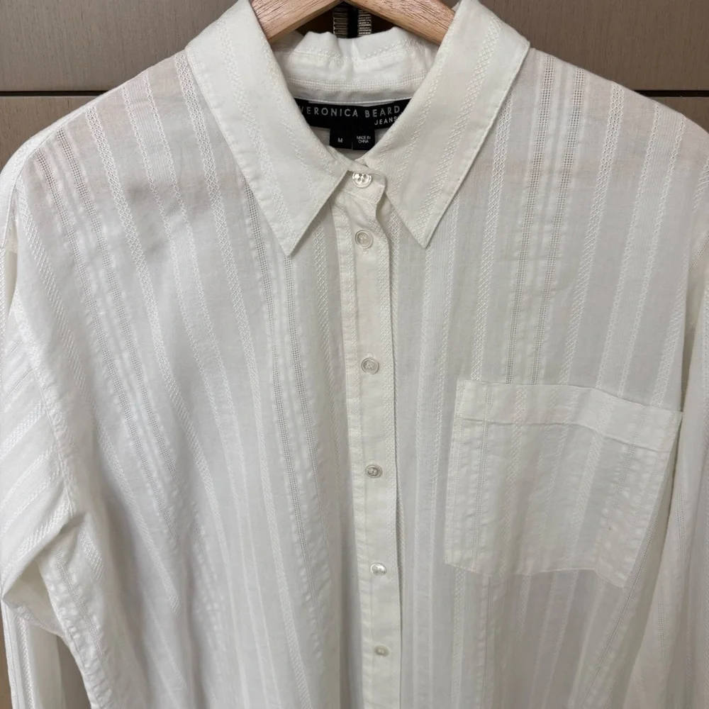 Veronica Beard white embroidered cotton top, M - Picture 2 of 7